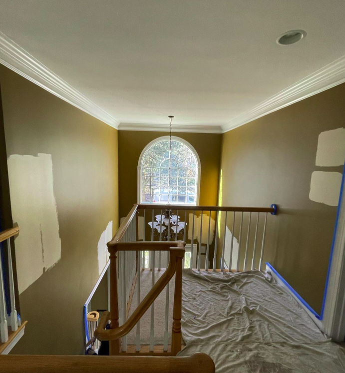 Foyer repainting work in progress - preparation.