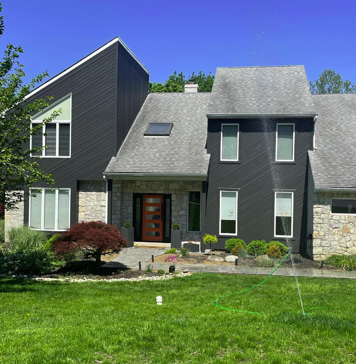 Springfield PA house exterior after professional painting with fresh siding paint and crisp trim work